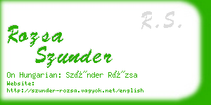 rozsa szunder business card